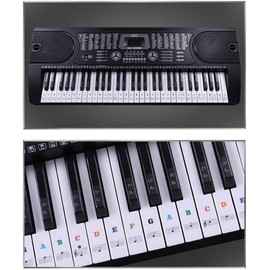 Piano Keyboard Stickers for Beginners, Reusable & Protective Piano Key Labels, Piano Note Stickers Overlay for Full Size Pianos(Sticker-MixColor)