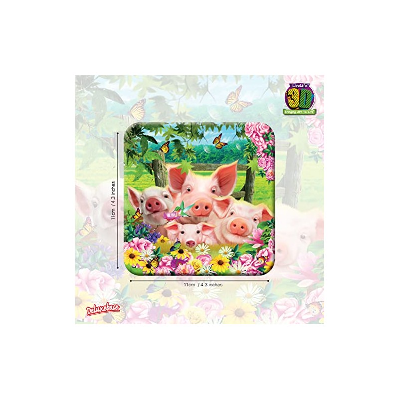 3D LiveLife Cork Coaster - Pig Pen from Deluxebase. Drinks