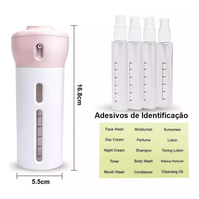 CL Dosificador Dispensador 4 Tanques Gel Shampoo Crema Y Mas