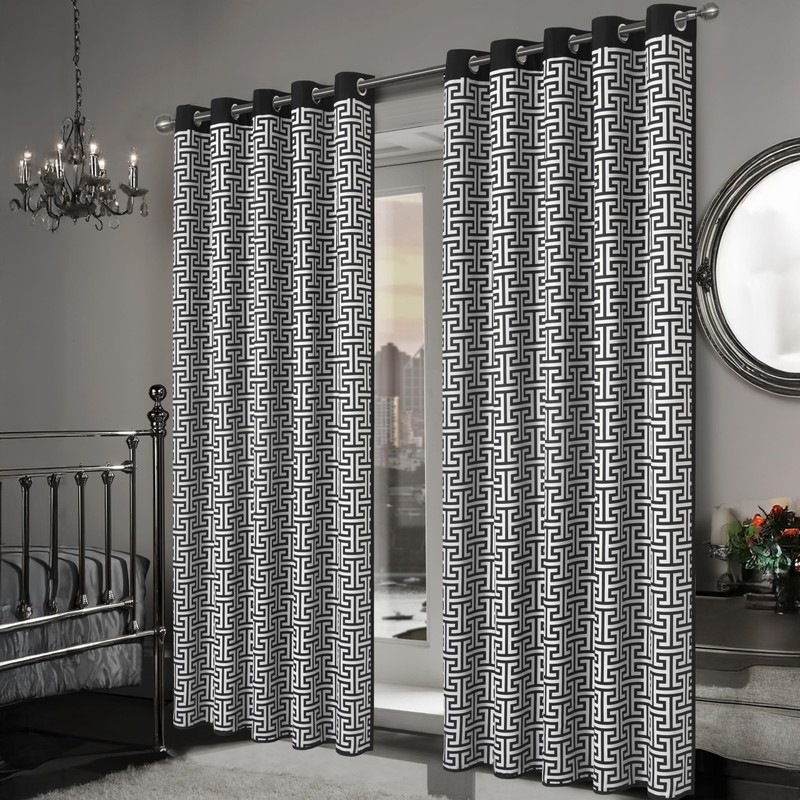 Olivia Rocco Milano Print Blackout Eyelet Curtains Thermal Insulated Ring