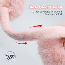 RUIKUNA Women Winter Ear Muffs Fluffy Faux Fur Earmuffs Foldable Ear Warmer Girls Soft Ear Covers (A-light pink)