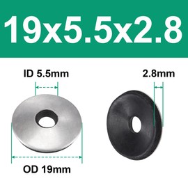 LEPEVNEY 19x5.5x2.8mm Bonded Sealing Washers Stainless Steel EPDM Rubber Backed Screw Gasket - 100 Pcs Pack M5.5 * 19
