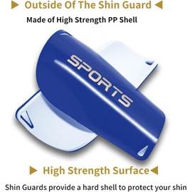 Shin Guards with Sleeves - Slip in Shin guards Soccer Shin Pads for Kids Youth - EVA Cushion Protection Reduce Shocks and Injuries (Blue)