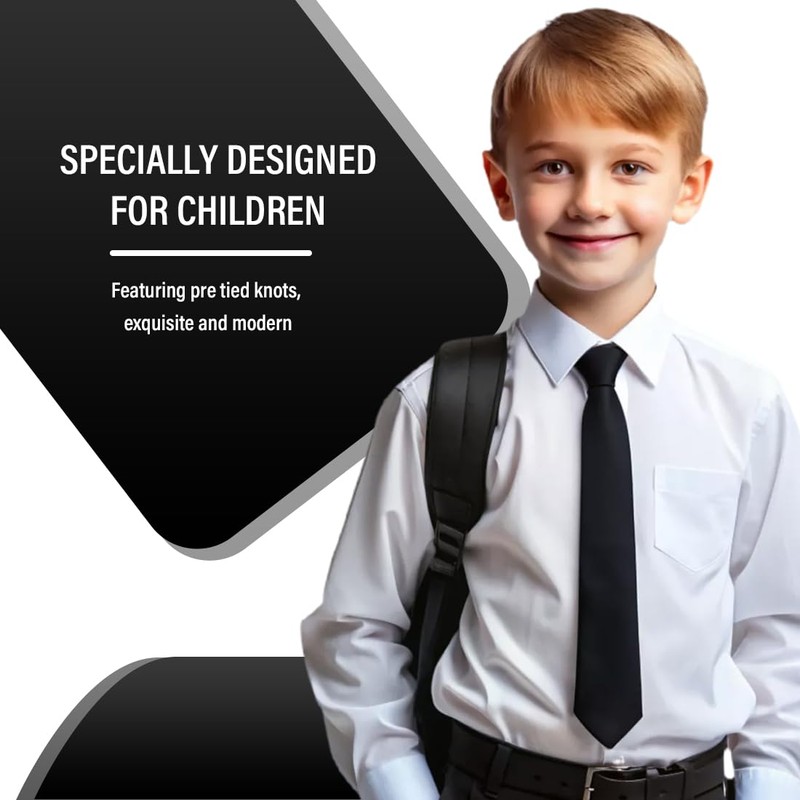 UEIOAVL Krawatten für Jungen, 1 Stück Kinderkrawatten mit Reißverschluss vorgebunden