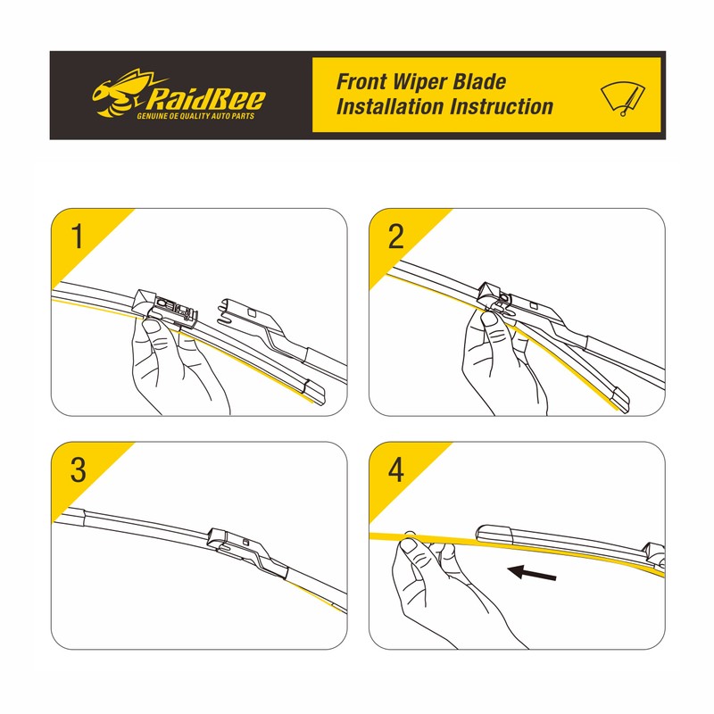 Raidbee® 26"+17" Windshield Wiper Blades with 14" Rear Wiper Blade