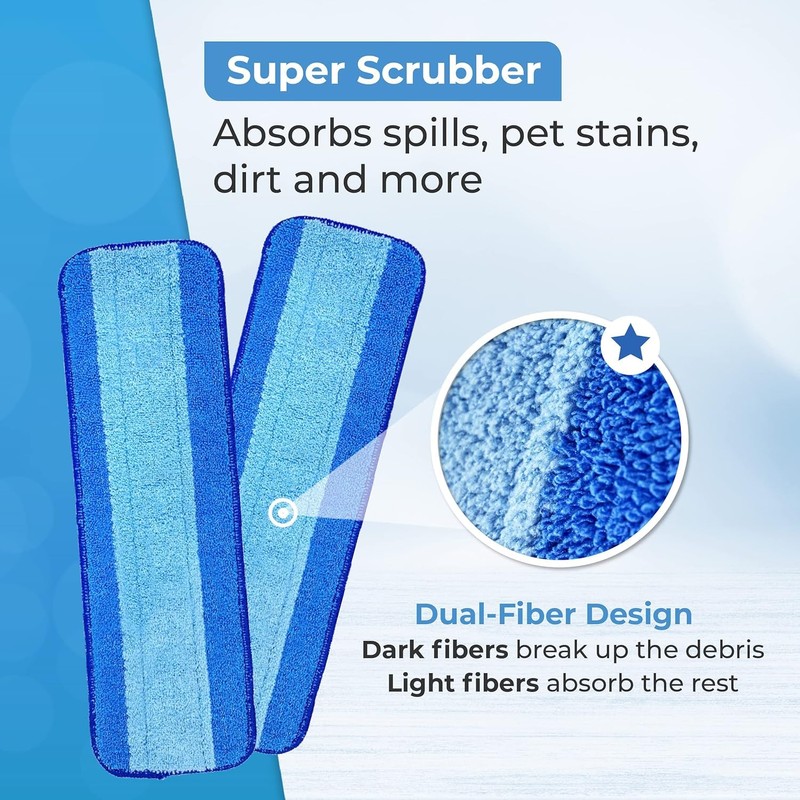 Mop Pads for Bona - Microfiber Reusable Mop Floor Pad