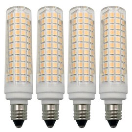 Lxcom Lighting E11 LED Corn Bulb 15W Dimmable Ceramic LED Light Bulbs 120W Equivalent 136 LEDs 2835 SMD 1500LM Warm White 3000K T3/T4 JDE11 E11 Mini Candelabra Base for Home Lighting, 4 Pack