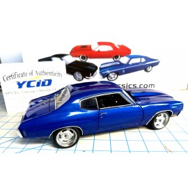 YCID 1/18 scale, YCID/PTC, 1970 Chevelle, Version3, NO STRIPE, RALLY WHEELS, 1-96
