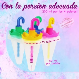 J.H. Company Molde Para Paleta Hielo Sombrilla 4 Paletas Helado 13119
