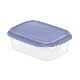 Rotho 0.5 Litre Rectangular Container, Blue Lid, Clear, 0.5 Litre