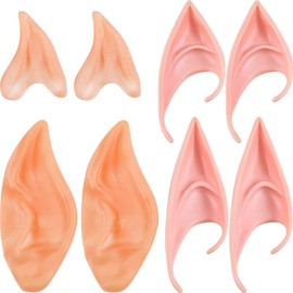 Elf Ears Fairy Pixie Soft Ears Latex Alien Ears for Dress Up Accessory (4 Pairs)