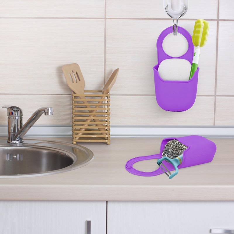 Minicoco Kitchen Sink Sponge Holder for Storing Cleaning Small Items