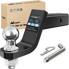 Nilight Trailer Hitch Ball Mount with 2-Inch Trailer Ball & 5/8" Hitch Pin Clip Fits 2-Inch Receiver 7500 lbs 4" Drop,2 Years Warranty