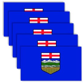 5 calcomanías de la bandera de Alberta de Canadá, 6 x 3.5 pulgadas, calcomanías de la provincia de Albertán canadiense, decoración grande para parachoques de coche, ventana y laptop