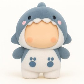 17cm Doll Clothes – Fluffy & Cute Outfits for Designer Dolls | Soft Costumes - Blue-Shark