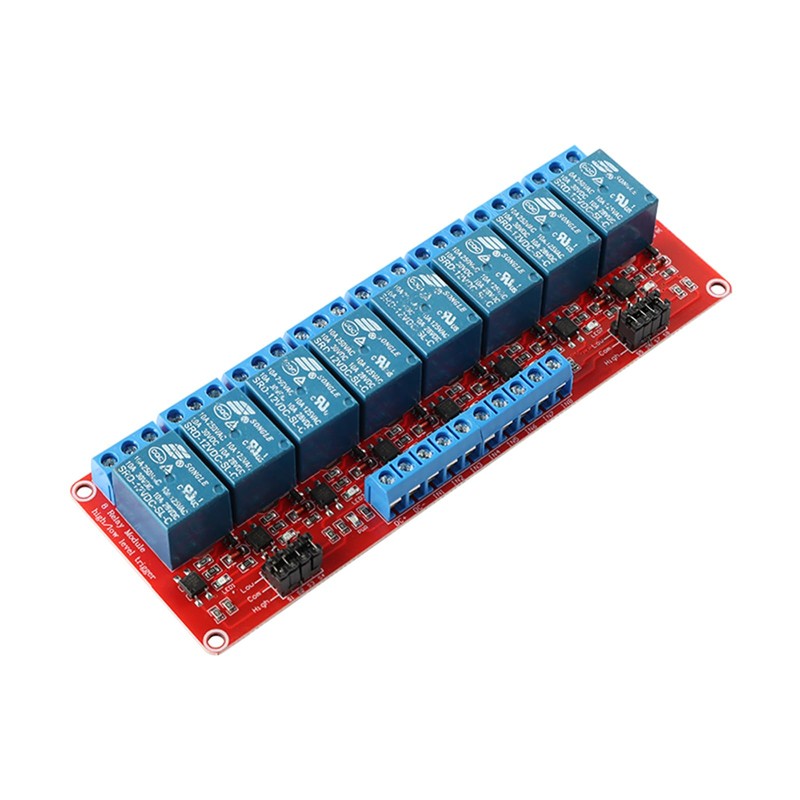 JESSINIE 12V Relay Module with Optocoupler Isolation, 8 Channel High/Low