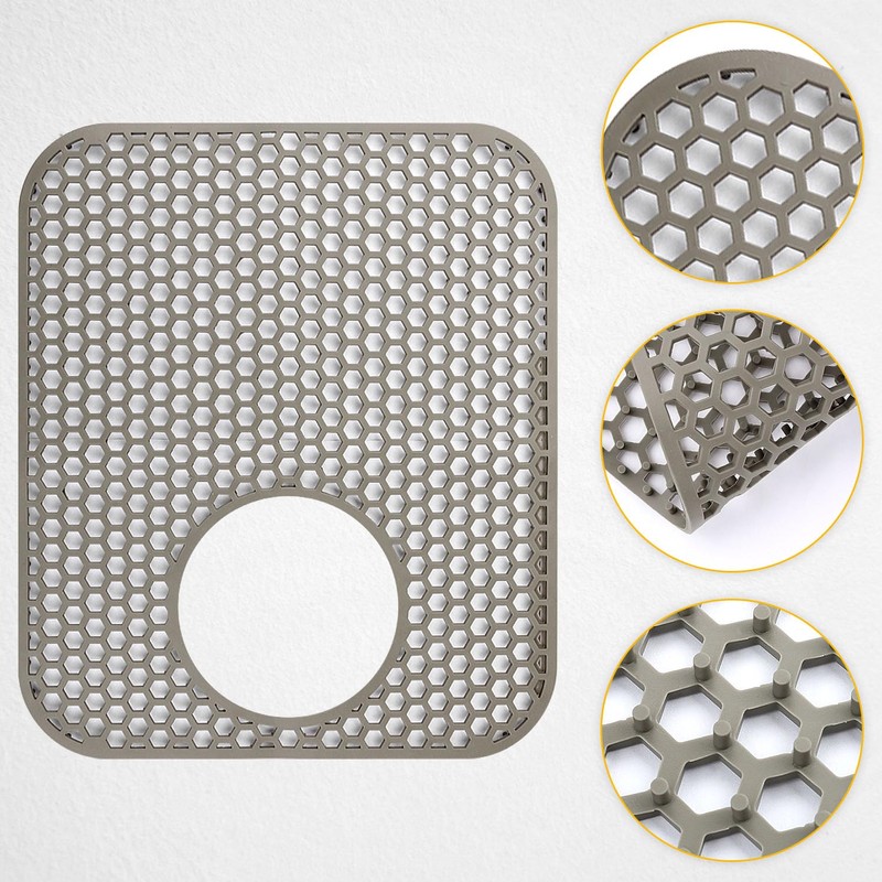 Folding Non-Slip Sink Protective Mat, Multifunctional Drain Heat Insulation Mat,