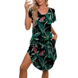 Bestshow House Dresses for Women With Pockets Mumu Moo Moomoo Nightgown Sleepwear