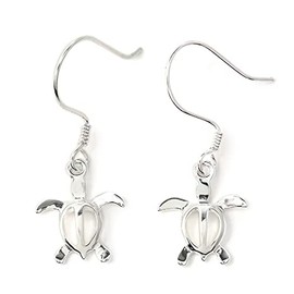 Hawaiian Jewelry [LocoMocoAloha] Simple Honu Hook Earrings, Genuine Jewelry, Listed on the product page