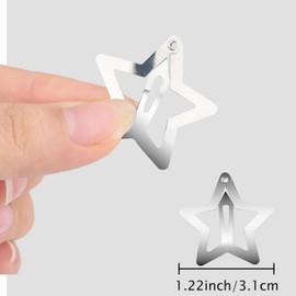 24Pcs 1.22" Star Hair Clips Snap Star Hair Accessories Metal Hair Barrettes Cute Hair Clips for Women