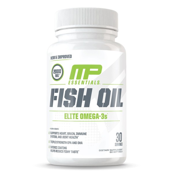 MusclePharm Essentials Fish Oil, Elite Omega 3 Supplement, Supports Joints,