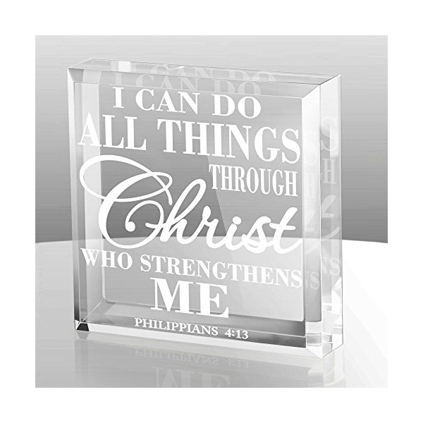KATE POSH - Philippians 4:13 - I can do All Things Through Christ who Strengthens me Keepsake & Paperweight