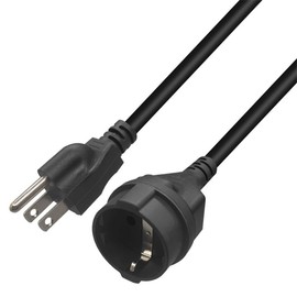 5-15P to CEE7/7 Power Cord,Toptekits US 3PIN Plug NEMA5-15P to CEE 7/7 Schuko European Female Socket Adapter Cable for UPS/PDU 1ft/0.3m Extension Power Cord(5-15P to Schuko)