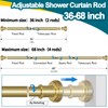 ZYRW Gold Shower Curtain Rod 36-68 Inch(3-5.6ft) Never Rust No