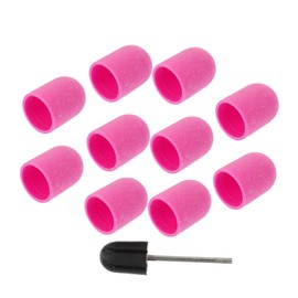 OHPHCALL 50 Pcs Nail Sand Cap Grinding Head Polisher Sand Sanding Ring Cap Nail Sanding File Nail Drill Tips Nail Art Drill Bits Nail Polisher Sand Cap Nail Polisher Caps Nails Gel Purple