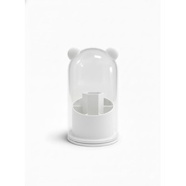 Organizador de Brochas con Diseño de Gatito, Porta Maquillaje Multisusos para Cosméticos, Lápices y Accesorios (Blanco)