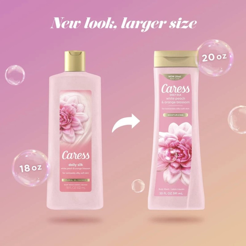 Caress Body Wash With Silk Extract For Noticeably Silky, Soft