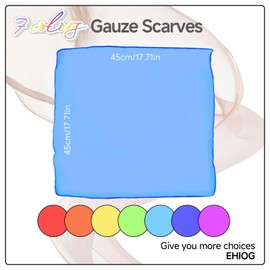 EHIOG 7-Piece Chiffon Cloths Set, Chiffon Cloths for Dance, Colourful Chiffon Cloths, for Dancing, Juggling, Sensory Activities, Decoration, Children, Girls, Party Activities, Accessories, Decoration,