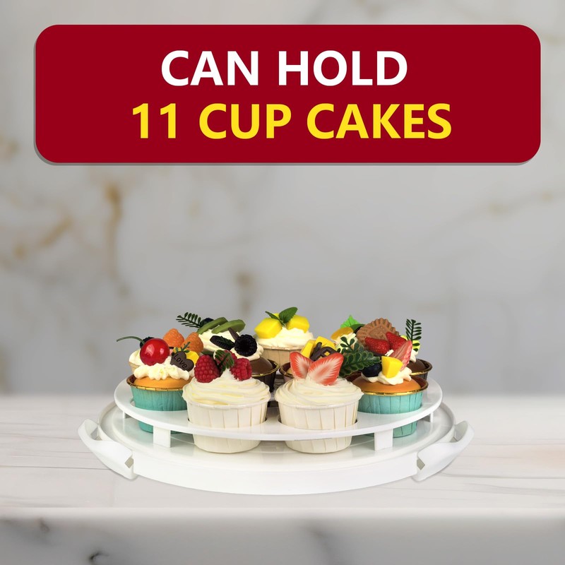 2 Pack Pie Carrier with Lids and Handles, Loadable Cupcake