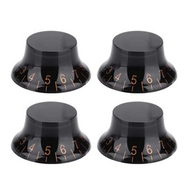 Les Paul Knobs 4 Pieces Electric Guitar Speed Tone Volume Control for EPI LP Electric Guitar 3 Styles to Choose (Black with Gold Word)