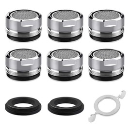 XIATIAN Tap Aerator M24 [6 Pack], Tap Faucet 24mm Male with Gasket, Water Saver Tap Filter Replacement Part, Faucet Aerator for Kitchen Bathroom Shower