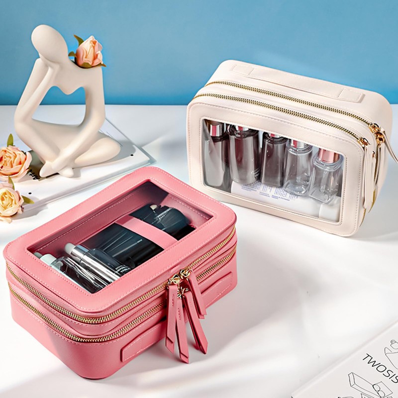 Mingzhe Transparent Women's Toiletry Bag Business Travel Waterproof Storage Large