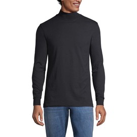Lands' End Mens Long Sleeve Super-T Mockneck Black Tall Large