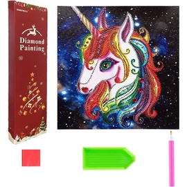 O&BTRC01 Diamond Art for Kids,Unicorn Gem Art Kits Kids Girls Arts and Crafts for Kids Age 4-5-6-7-8-9-10-11-12 Diamond Painting for Kids Children Teens