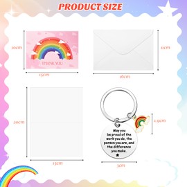 Herdear Thank You Gifts for Teacher Leaving Gifts for Colleagues Christmas Thank You Keyring May You Be Proud of the Work You Do Keychain Rainbow Thank You Card for Nurse Coworker Women Thanksgiving