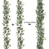Eucalyptus Garland with White Flowers, 4 Packs 180cm Silver Dollar