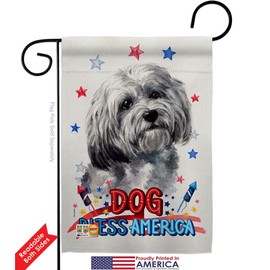 Breeze Decor Patriotic Havanese Garden Flag Pack Dog Puppy Spoiled Paw Canine Fur Pet Nature Farm Animal Creature Support Our Troops House Banner Small Yard Gift Double-Sided, Made in USA