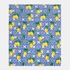 OHS Blanket Throw Lemon Print, Blue Sofa Bed Picnic Garden