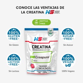 Hero Sport Creatina Monohidratada Creapure 1 Kg. 100% Pura Sabor Sin sabor