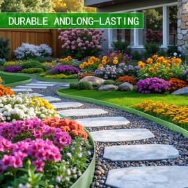 BLENNACY Metal Landscape Edging 6 Pack 40" L x 6" H,Galvanized Bendable Metal Garden Edging,Hammer- in Steel Landscape Edging with a Pair of Gloves and 7 Clips,Green (20 FT Total)