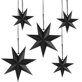 Christmas Folding Star, 7-Point Folding Stars Pack of 5, Paper Stars for Window Decoration, Advent, Christmas Tree