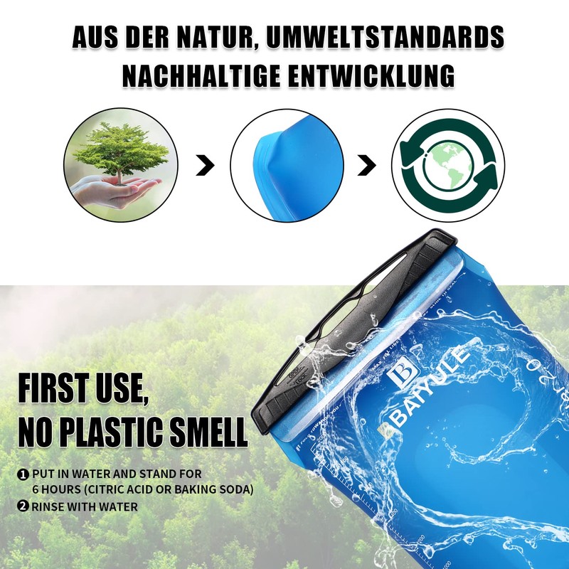 BBAIYULE® Hydration Bladder 2L BPA-Free Hydration System for Backpack with
