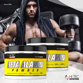 HI TEC NUTRITION HT Beta Alanina, 200 Capsules 100% Beta-Alanine Before Training Intensive Activity Vitamin B6/B12 Neutral