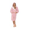 INSIGNIA Ladies Dressing Gown Fluffy Super Soft Hooded (XL, Pink)