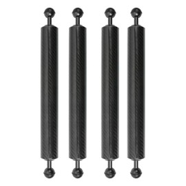 CS PRIORITY Kohlefaser-Schwimmer-Verlängerungsarm, 2,5 cm, Dual-Kugel-Tauchkamera, Fotografie, D40 mm, leichtes Unterwasser-Auftriebsstativ (4 Stück, 30,5 cm, schwarz)