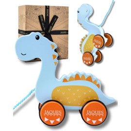 Jaques of London Wooden Pull Along Dinosaur Toys | Toddler Wooden Toys for 1 Year Olds | Dinosaur Toy for Boys & Girls | Since 1795